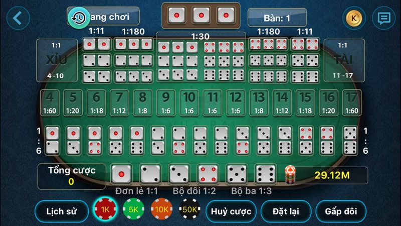 Hình thức cược bộ 3 đồng nhất mang về mức thưởng hấp dẫn